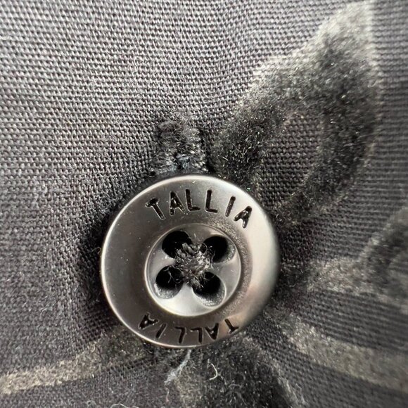 Tallia Men’s Black Floral Button Down Shirt Long Sleeve Size M Neck 15.5 - Picture 8 of 11